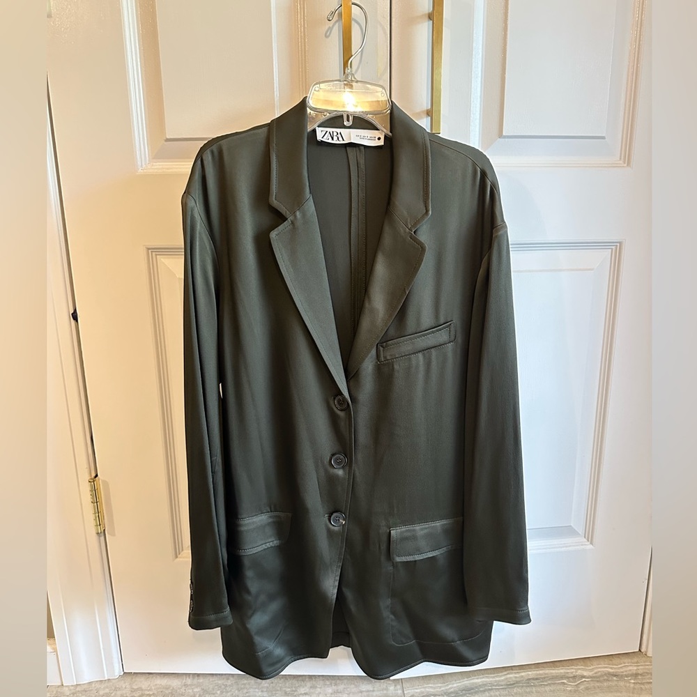 Zara oversized satin blazer